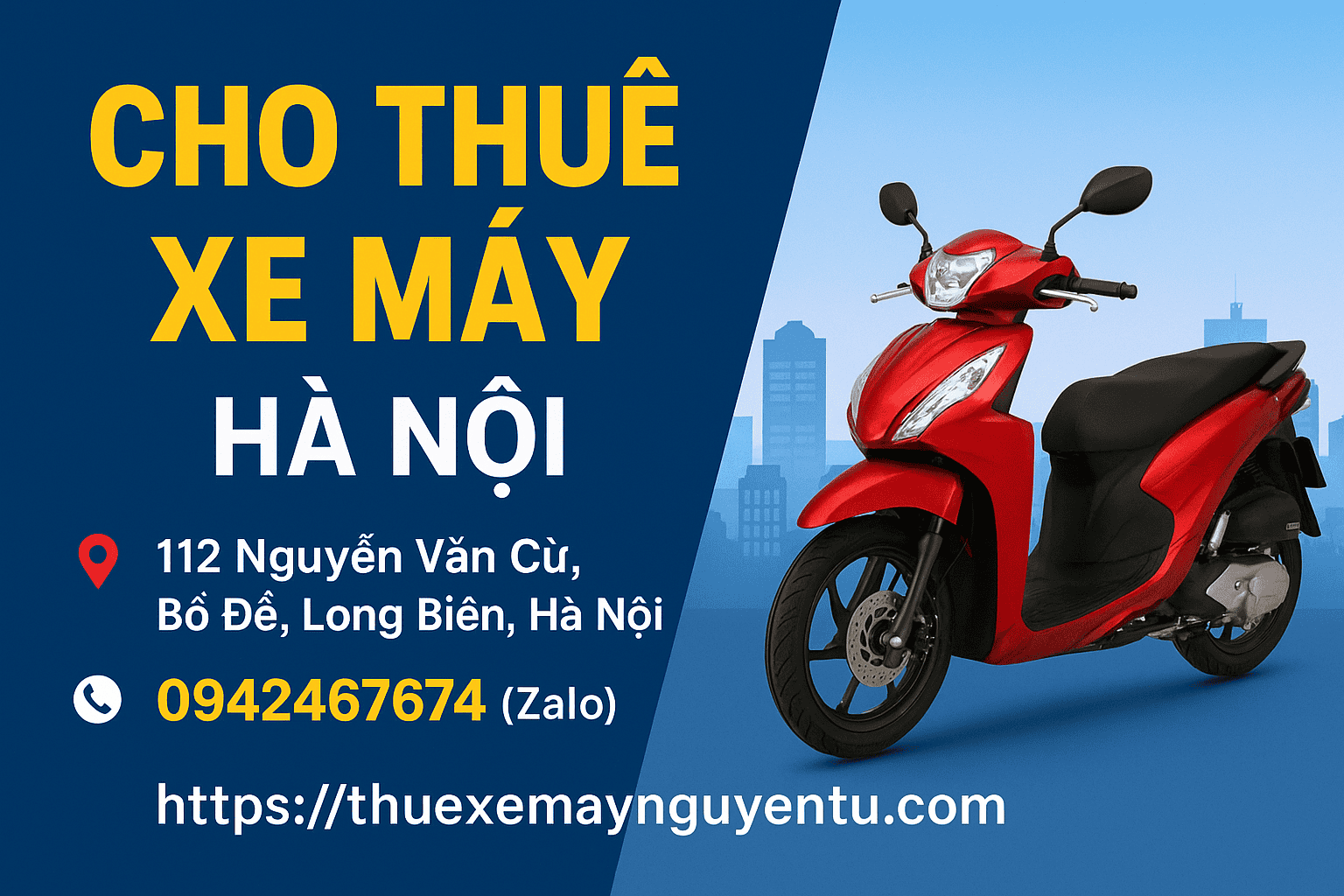 Dàn xe máy cho thuê tại Hà Nội của Nguyễn Tú
