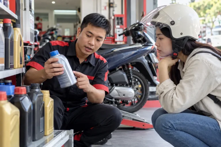Hình minh họa: Nhận biết nhớt xe máy thật và giả: bao bì, tem, nơi thay nhớt và việc làm khi nghi ngờ