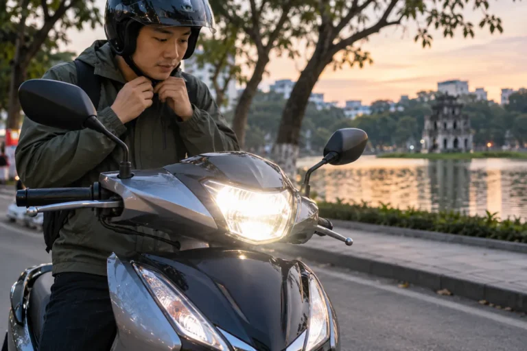 Hình minh họa: Đèn pha luôn sáng AHO trên xe máy Honda: đèn tự bật khi nổ máy và lợi ích theo hãng