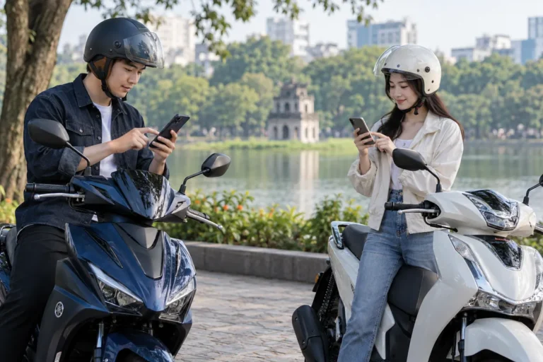 Hình minh họa: Kết nối điện thoại với xe tay ga: Y-Connect của Yamaha và Bluetooth My Honda+ hoạt động ra sao?