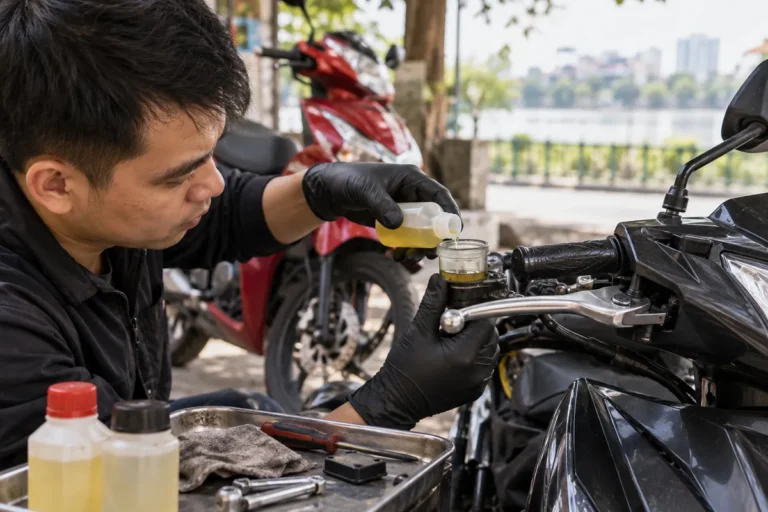 Hình minh họa: Dầu phanh xe máy: mốc thay của Honda và Yamaha khác nhau ra sao và cách đọc ký hiệu DOT