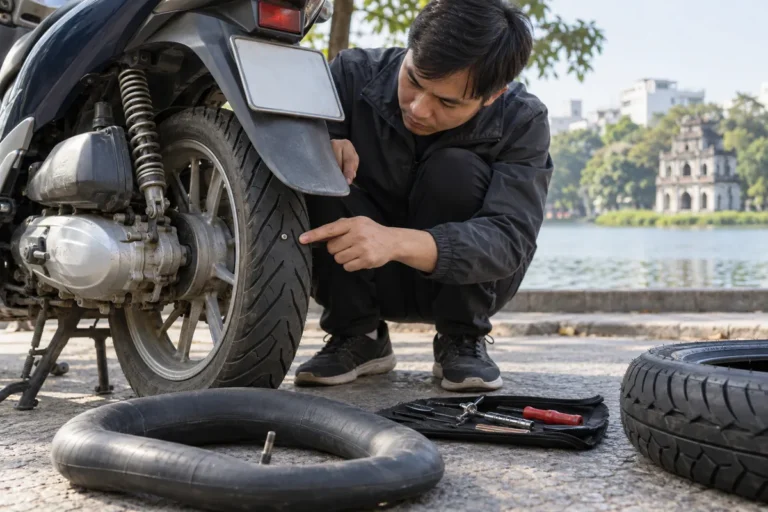 Hình minh họa: Lốp có săm và lốp không săm xe máy: khác nhau thế nào và xử lý ra sao khi bị đinh đâm