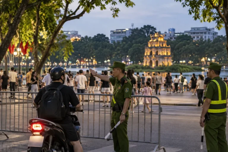 Hình minh họa: Phố đi bộ Hồ Gươm cuối tuần: xe máy bị cấm ở khu vực nào trong vùng phát thải thấp từ 1/7/2026