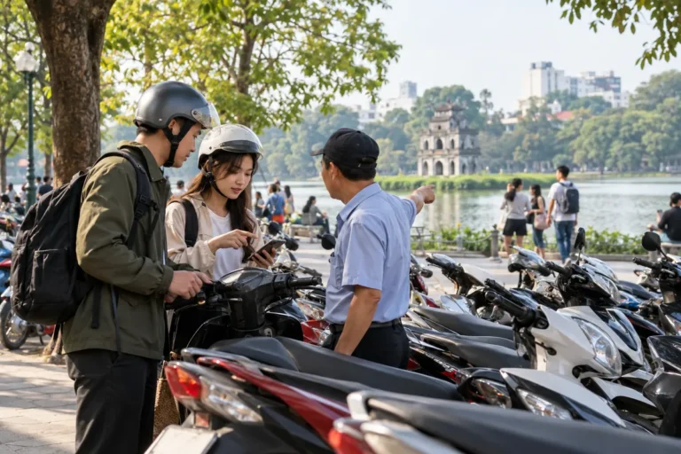 Hình minh họa: Gửi xe máy quanh Hồ Gươm và phố cổ: điểm đỗ xe thành phố công bố cho đợt thí điểm 1/7/2026
