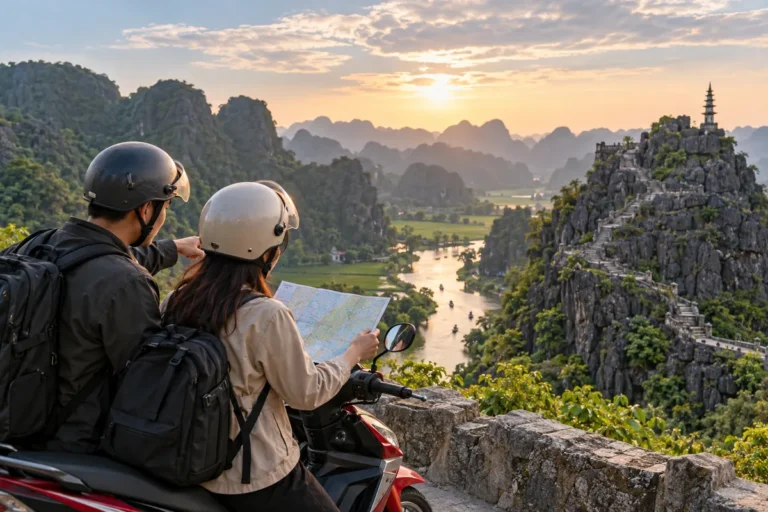 Hình minh họa: Hà Nội đi Ninh Bình bằng xe máy: một ngày hay hai ngày và cách xếp Hoa Lư, Tràng An, Hang Múa