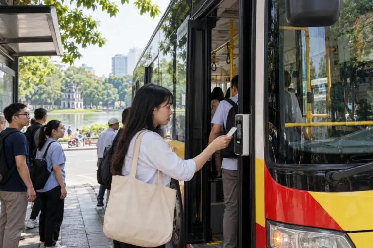 Hình minh họa: Xe buýt miễn phí Vành đai 1 Hà Nội: tuyến nào áp dụng, vé điện tử hoàn tiền ra sao