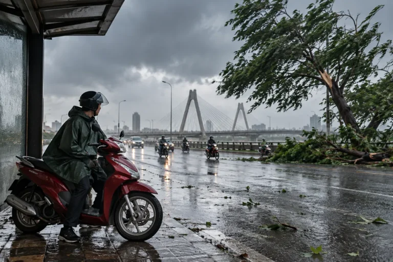 Hình minh họa: Đi xe máy khi giông lốc và gió giật: nên dừng ở đâu, tránh cây to, cầu cao và đi chậm ra sao