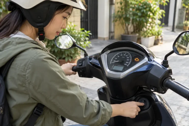 Hình minh họa: Đèn báo FI trên xe tay ga: vì sao nên chờ đèn tắt rồi mới đề máy