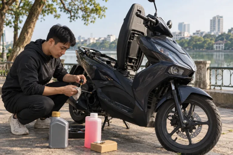 Hình minh họa: Air Blade dùng nhớt, nước làm mát gì: dung tích, bugi và xăng bản 125, 160 theo sách hướng dẫn