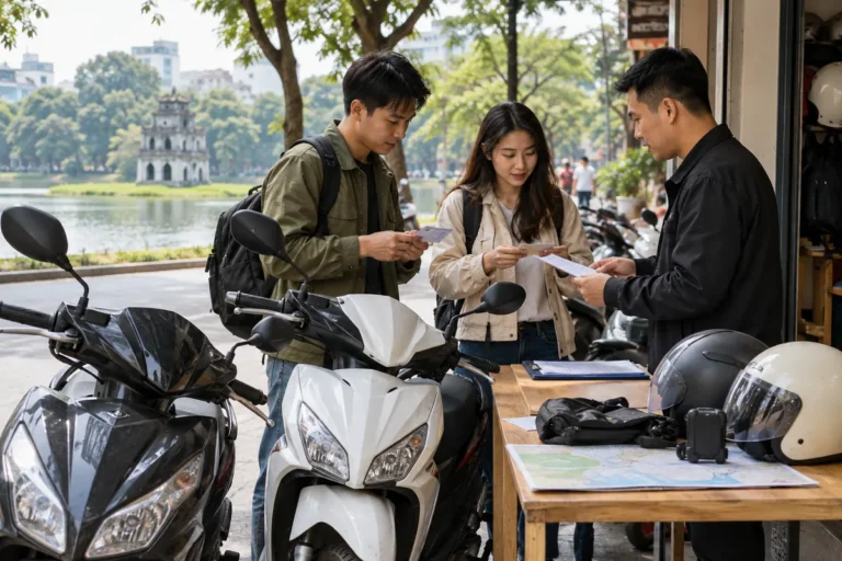 Hình minh họa: Thuê 2 xe máy cùng lúc ở Hà Nội: chuẩn bị giấy tờ, giao nhận và hoàn cọc từng xe