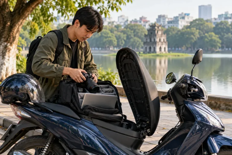 Hình minh họa: Thuê xe máy mang máy ảnh và laptop đi nhiều điểm ở Hà Nội: chọn xe, xếp đồ, giữ tài sản