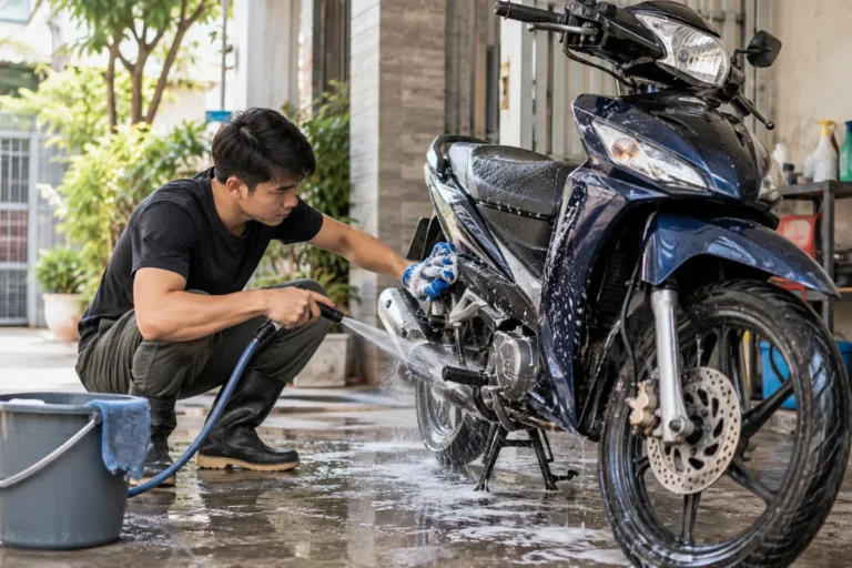 Hình minh họa: Rửa xe máy đúng cách: nên xịt ở đâu, tránh nước vào đâu và việc cần kiểm tra sau khi rửa