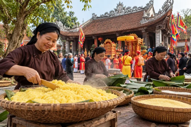 Hình minh họa: Nghề làm xôi Phú Thượng: nếp cái hoa vàng, xôi OCOP 4 sao và Lễ hội Xôi ở đình làng Phú Gia