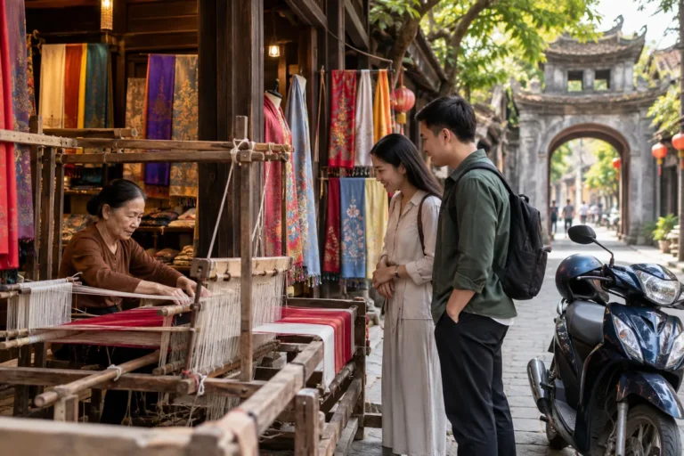 Hình minh họa: Làng lụa Vạn Phúc ở Hà Đông: điểm du lịch làng nghề được Hà Nội công nhận và cách xem nghề dệt