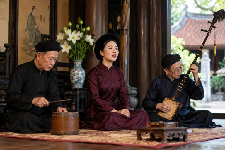 Hình minh họa: Ca trù ở Hà Nội: buổi hát ba người, 56 thể cách và vì sao UNESCO xếp vào diện bảo vệ khẩn cấp