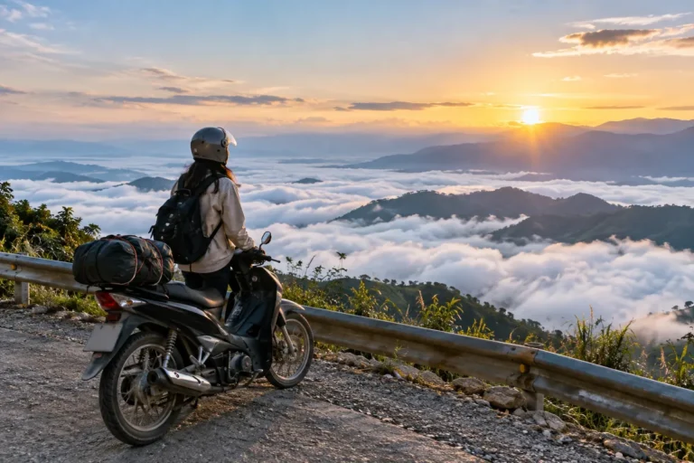 Hình minh họa: Săn mây Tà Xùa bằng xe máy: tháng nào có mây, đi quốc lộ 32 rồi 37 và lên dốc ra sao