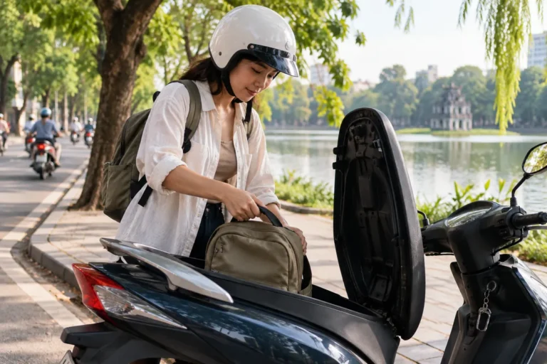 Hình minh họa: Chống giật túi khi đi xe máy ở Việt Nam: để túi trong cốp hay giỏ xe theo cổng du lịch quốc gia