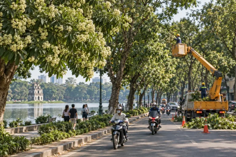 Hình minh họa: Hoa sữa Hà Nội: mùa hoa tháng mấy, những phố trồng nhiều và vì sao thành phố cắt tỉa 992 cây trong tháng 10/2026