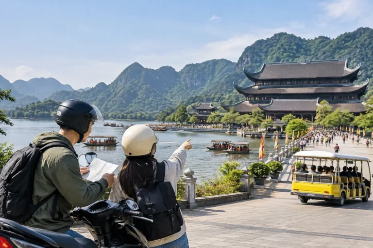 Hình minh họa: Chùa Tam Chúc từ Hà Nội bằng xe máy: quốc lộ 1A, xe điện hay thuyền trong khu và mùa hội đông khách
