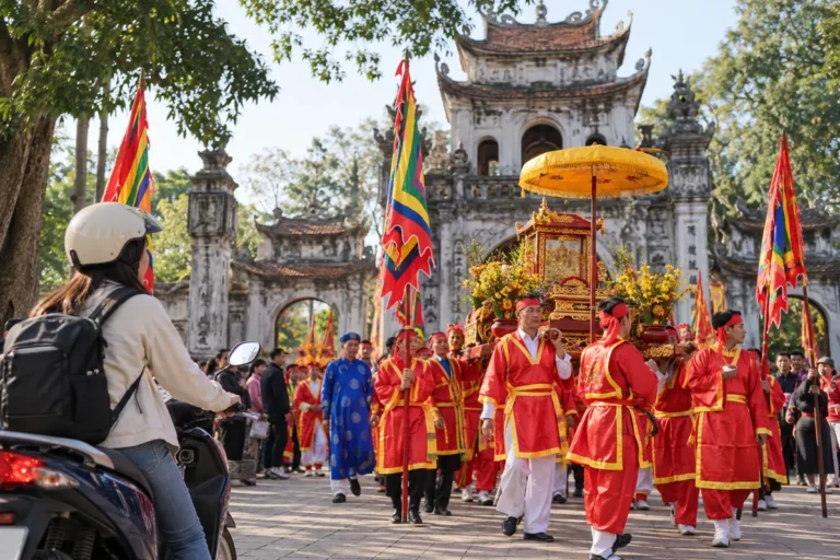 Hình minh họa: Đền Hai Bà Trưng ở Hà Nội: Hạ Lôi, Đồng Nhân, Hát Môn có ngày hội chính vào mùng 6 các tháng Giêng, Hai, Ba