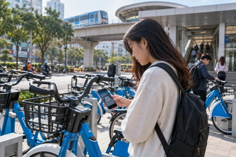 Hình minh họa: Nối chặng cuối từ ga metro bằng xe đạp công cộng: quét mã mở khóa ra sao và trạm đầy giờ cao điểm thì sao