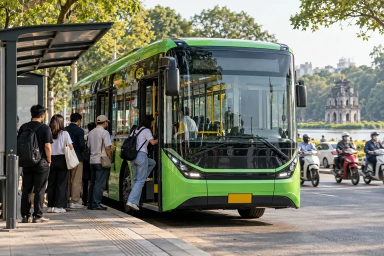 Hình minh họa: Xe buýt điện Hà Nội: tuyến nào Transerco đã đổi sang xe điện trong tháng 10/2026 và lộ trình xanh hóa xe buýt đến năm 2030