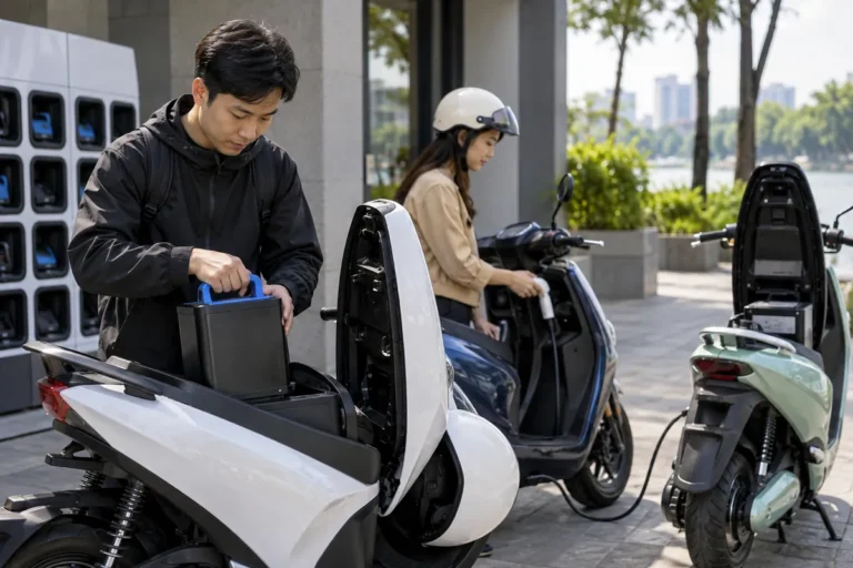 Hình minh họa: Pin xe máy điện tháo rời hay cố định: hãng mô tả cách sạc, đổi pin và vị trí đặt pin thế nào?