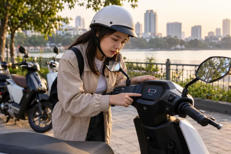Hình minh họa: Xe máy điện chạy chậm hơn thường lệ: pin dưới 20%, chế độ ECO, quá tải và quá nhiệt