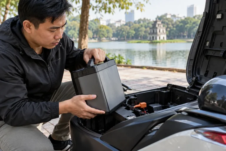 Hình minh họa: Pin lithium-ion hoạt động thế nào: ion lithium chạy giữa hai cực khi sạc và xả