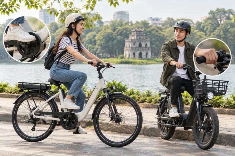 Hình minh họa: Pedal assist và tay ga (throttle) trên xe đạp điện: hai cách điều khiển động cơ khác nhau thế nào?