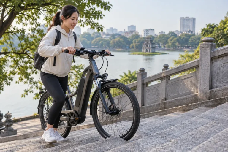 Hình minh họa: Chế độ hỗ trợ dắt xe (walk assist) trên xe đạp điện: dùng khi nào và hoạt động ra sao?