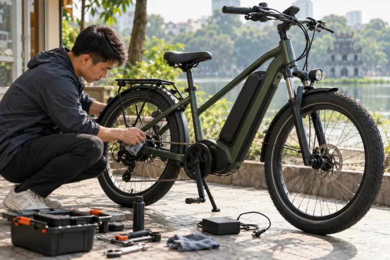 Hình minh họa: Bảo dưỡng xe đạp điện khác xe đạp thường thế nào: xích, má phanh, lốp và cổng sạc cần chú ý gì?