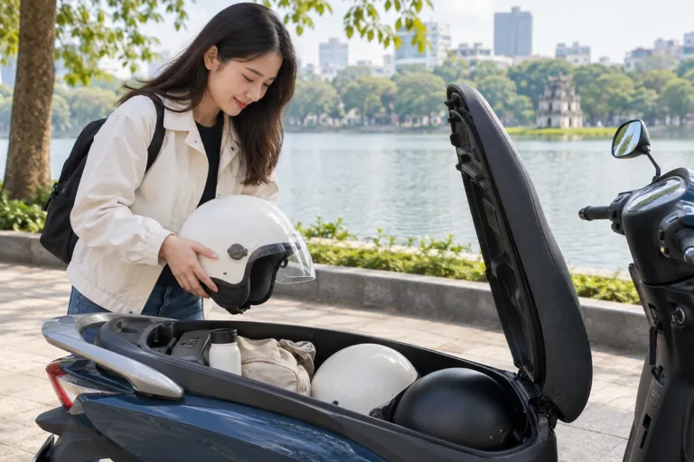 Hình minh họa: Dung tích cốp xe ga: số lít Honda và Yamaha công bố và cốp đựng vừa mấy mũ bảo hiểm