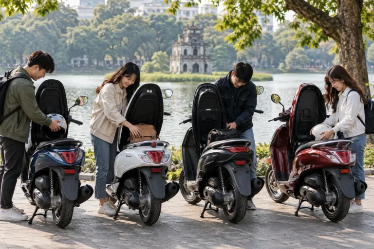 Hình minh họa: Janus, Grande, FreeGo và Latte: bốn xe ga Yamaha 125cc khác nhau ở bình xăng, cốp và phanh