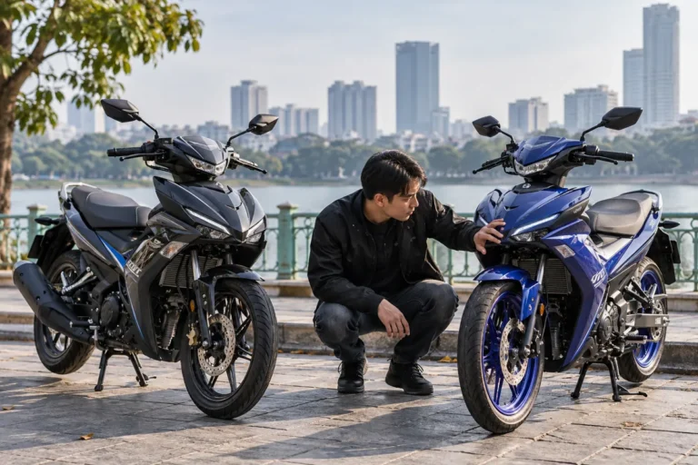 Hình minh họa: Exciter 155 VVA-TCS 2026 so với bản cũ: thay đổi Yamaha nêu và con số 2,00 hay 2,07 lít/100 km