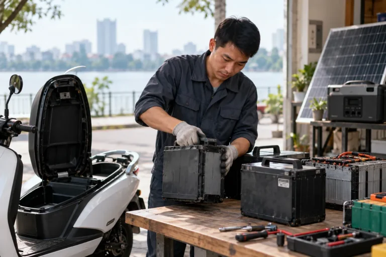 Hình minh họa: Pin xe điện hết thời chạy xe còn dùng được vào việc gì: ba nhóm theo dung lượng còn lại, dùng lại làm kho điện hay tái chế