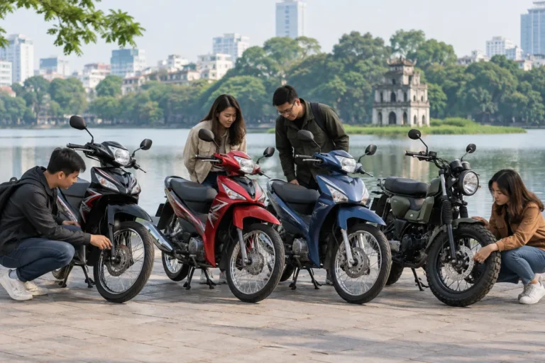 Hình minh họa: Sirius FI, Sirius RC, Jupiter Finn và PG-1: xe số Yamaha khác nhau ở khung, bánh xe và phanh