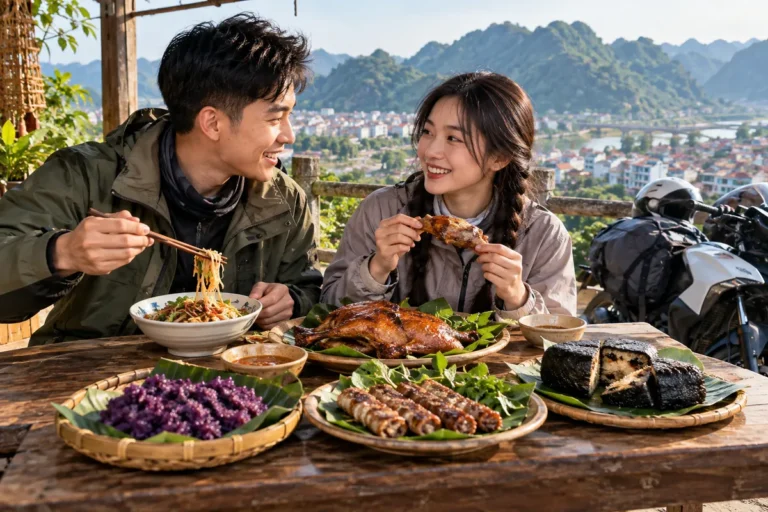 Hình minh họa: Ăn gì khi đi Lạng Sơn: phở chua, vịt quay lá mắc mật, nem nướng Hữu Lũng, bánh chưng đen, món nào được nêu cho cả tỉnh, món nào cho bản Tày