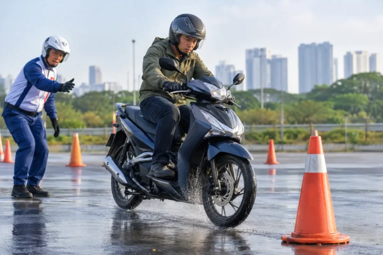 Hình minh họa: Bánh xe máy bị khóa khi phanh gấp: nhả hay giữ phanh, và vì sao các nguồn khuyên khác nhau về phanh trước và phanh sau