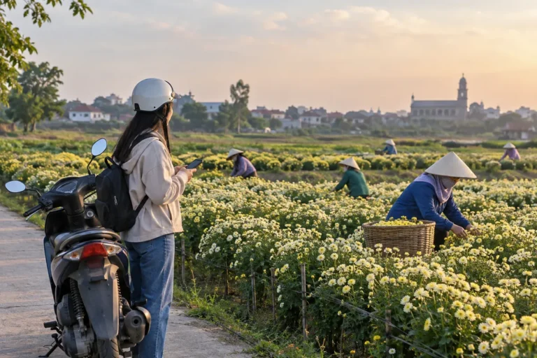 Hình minh họa: Cúc chi Nghĩa Trai ở Hưng Yên: cánh đồng cách Hà Nội 20–30 km nở tháng nào, đường đi từ Hà Nội và vì sao các bài báo nêu mốc khác nhau