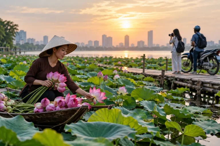 Hình minh họa: Lễ hội Sen Hà Nội 2026 và mùa sen Hồ Tây: lễ hội 26–28/6 diễn ra ở những đâu, sen nở tháng nào và hái sen lúc mấy giờ