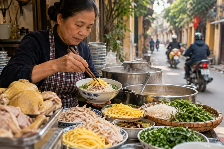 Hình minh họa: Bún thang Hà Nội: món chế biến lại sau Tết của phố cổ, các lớp nguyên liệu và khác bún thang Hưng Yên