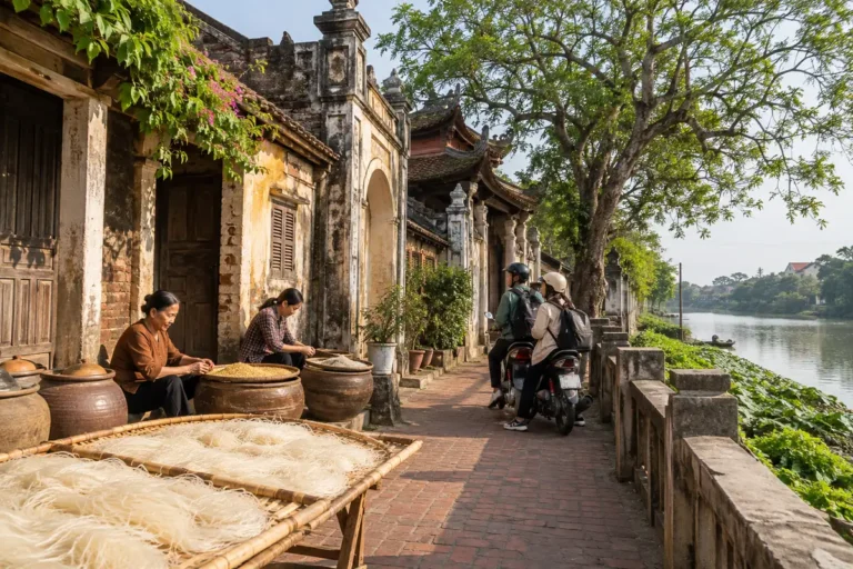 Hình minh họa: Làng cổ Cự Đà: nhà Pháp - Việt, tương nếp, miến dong và bài toán bảo tồn ven sông Nhuệ
