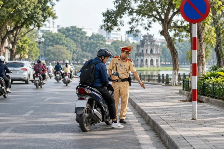 Hình minh họa: Nơi cấm dừng xe, đỗ xe khi đi xe máy: 14 điểm trong Điều 18 Luật 36/2024 và quy tắc đỗ sát lề 0,25 m