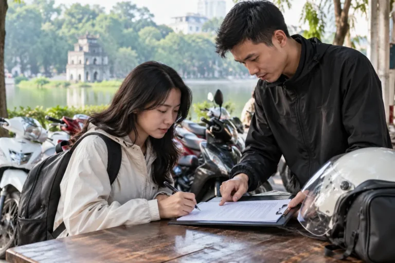 Hình minh họa: Hợp đồng thuê xe máy soạn sẵn: công khai trước khi nhận cọc và điều khoản nào không có hiệu lực
