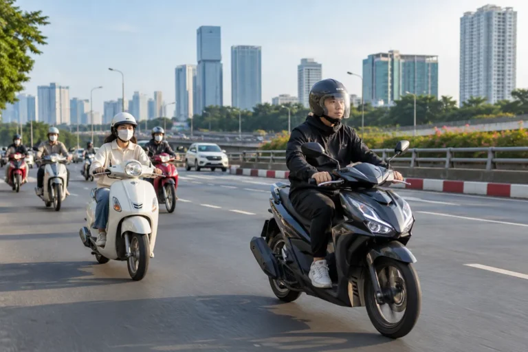 Hình minh họa: Tốc độ tối đa của xe máy: 40 km/h với xe gắn máy, 50–70 km/h với xe mô tô theo Thông tư 38/2024