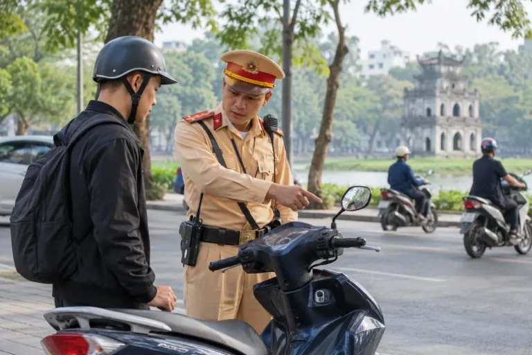 Hình minh họa: Xe máy chỉ có một gương chiếu hậu: bắt buộc gương trái, phạt 400.000–600.000 đồng và thế nào là gương có tác dụng
