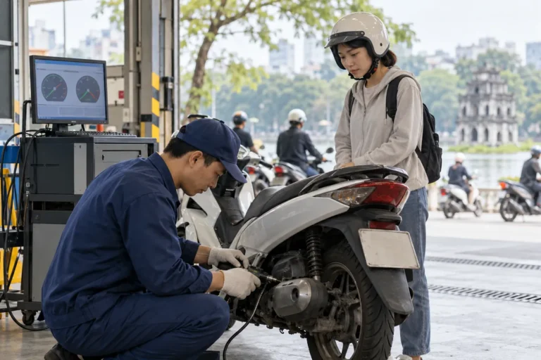 Hình minh họa: Kiểm định khí thải xe máy từ 1/7/2027: Hà Nội, TP.HCM áp mức 1 đến 4 theo năm sản xuất thế nào?