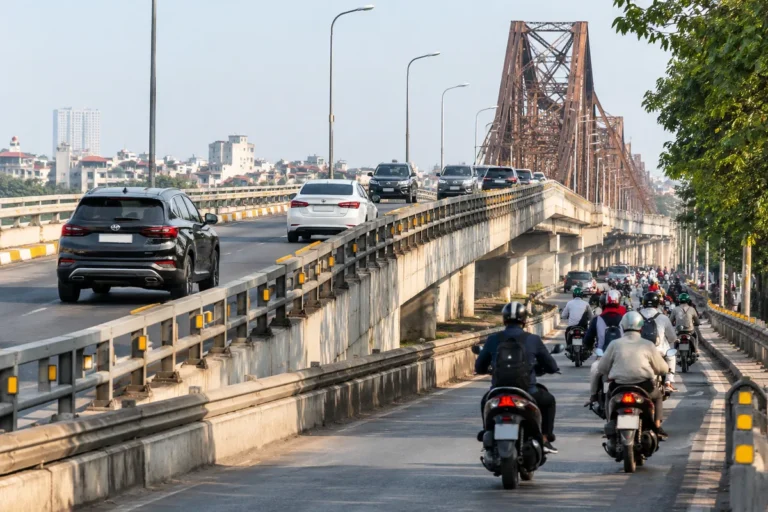 Hình minh họa: Cầu vượt nút giao trung tâm Long Biên: từ 20/10 đến 15/12/2026 xe máy xuống đường song hành, ô tô đi hai chiều