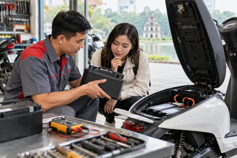 Hình minh họa: QCVN 31:2026/BXD về ắc quy xe máy điện: điện áp, dung lượng tối thiểu và sáu phép thử an toàn